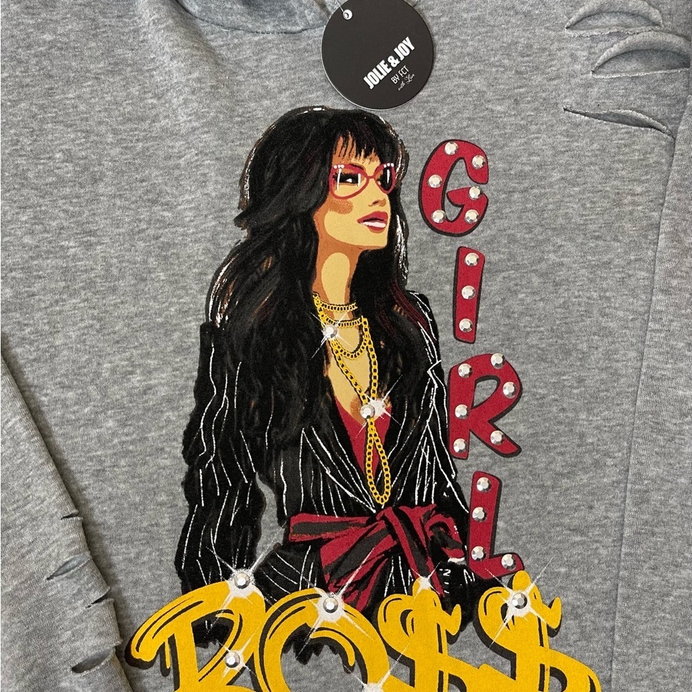Julie & Joy Gray Graphic Women's Sweatshirt